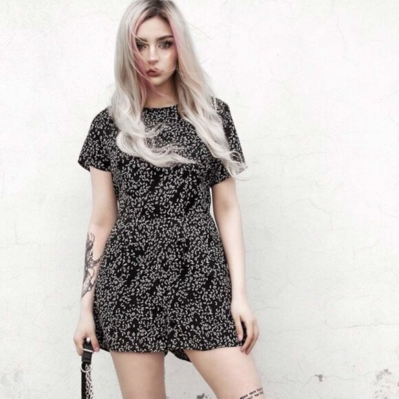 DISTURBIA abstract print romper US size 6 - Picture 2 of 5